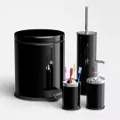 Комплект за баня Vinoks 652400, Кошче 5 литра, Четка, Дозатор за сапун, Чаша, Черен, (35932217)