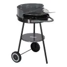 Кръгло барбекю на дървени въглища MasterGrill MG912, 40 см, Дръжка за пренасяне, Долен рафт, 2 колела, Черен/сив, (17624)