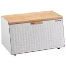 Кутия за хляб Klausberg KB 7468, 35.5 см, Стомана, Бамбук, Горен и преден капак, Бял, (35944515)