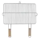 Метална скара за барбекю MasterGrill MG255, 2 дървени дръжки, Размер на скарата 54 х 34 см, Инокс/кафяв, (35948653)