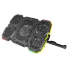 Охладител за лаптоп Esperanza Breva EGC107, 2600-3000 RPM, До 17.3, RGB със 10 режима, Поставка за телефон, USB, Черен, (22253)