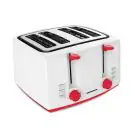 Тостер HEINNER HTP-1300WHR, За 4 филии, 7 степени, Функция затопляне и размързяване, Бял/Червен, (21362)