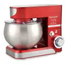 Планетарен миксер Techwood TRO-1065, 1000W, 5 литра, 6 скорости, Пулс, Защита от претоварване, Червен/Инокс, (35944547)