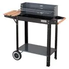Правоъгълно барбекю на дървени въглища MasterGrill MG909, 53х27 см, Дръжка за пренасяне, 2 рафта, 2 колела, Черен, (35948651)
