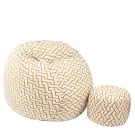 Комплект Барбарон с табуретка за крака 700л. King Size, Zappity Orange, Перящ се калъф, Пълнеж с микс от мемори пяна и дунапрен, Гама Premium, (PUF-M-KO-PT-ZAO)