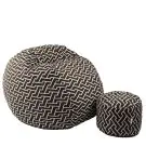 Комплект Барбарон с табуретка за крака 700л. King Size, Zippity Brown, Перящ се калъф, Пълнеж с микс от мемори пяна и дунапрен, Гама Premium, (PUF-M-KO-PT-ZIB)