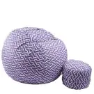 Комплект Барбарон с табуретка за крака 700л. King Size, Zippity Purple, Перящ се калъф, Пълнеж с микс от мемори пяна и дунапрен, Гама Premium, (PUF-M-KO-PT-ZIP)