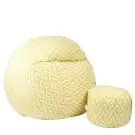 Комплект Барбарон с табуретка за крака 700л. King Size, Zippity Yellow, Перящ се калъф, Пълнеж с микс от мемори пяна и дунапрен, Гама Premium, (PUF-M-KO-PT-ZIY)