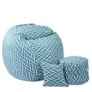 Комплект Барбарон с табуретка за крака и декоративна възглавница 700л. King Size, Zippity Turquoise, Перящ се калъф, Пълнеж с микс от мемори пяна и дунапрен, Гама Premium, (PUF-M-KOP-PT-ZIT)