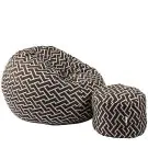 Комплект Барбарон с табуретка за крака 500л. Matusalem, Zippity Brown, Перящ се калъф, Подходящ за деца, Пълнеж с микс от мемори пяна и дунапрен, Гама Premium, (PUF-M-MO-PT-ZIB)