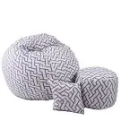 Комплект Барбарон с табуретка за крака и декоративна възглавница 500л. Matusalem, Zappity Purple, Перящ се калъф, Подходящ за деца, Пълнеж с микс от мемори пяна и дунапрен, Гама Premium, (PUF-M-MOP-PT-ZAP)