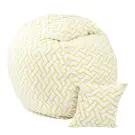 Комплект Барбарон и декоративна възглавница, 450л. Matusalem, Zappity Yellow, Перящ се калъф, Подходящ за деца, Пълнеж с микс от мемори пяна и дунапрен, Гама Premium, (PUF-M-MP-PT-ZAY)