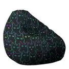 Пуф круша, 320л., Nirvana Grande, Cute Cat, Водоустойчив, Перящ се калъф, Пълнеж от Полистиролни перли, принт, 8471