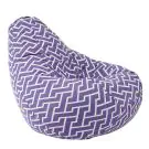 Пуф круша 220л. Nirvana Hobbit, Zippity Purple, Перящ се калъф, Пълнеж от полистиролни перли, Гама Premium, (PUF-G-NH-PT-ZIP)