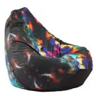 Пуф, круша, 220л., Nirvana Hobbit, Misty Lagoon, Водоустойчив, Перящ се калъф, Пълнеж от Полистиролни перли, принт, 8334