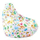 Пуф, круша за деца 4-14 г.,160л. Nirvana Light, A Colourful World, Водоустойчив, Перящ се калъф, Пълнеж от Полистиролни перли, принт, 8345