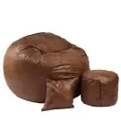 Комплект, Барбарон, с табуретка за крака и декоративна възглавница, 700л. King Size, Iced Coffee, Перящ се калъф, Трансформира се в легло, Пълнеж с микс от мемори пяна и дунапрен, Гама Premium, 8456