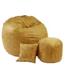 Комплект Барбарон с табуретка за крака и декоративна възглавница 500л. Matusalem, Amber, Перящ се калъф, Подходящ за деца, Пълнеж с микс от мемори пяна и дунапрен, Гама Premium, 8961