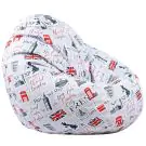 Калъф за пуф круша, 520л., Nirvana Gigant - Good Old News, (Не съдържа пълнеж), водоустойчив, принт, 8591