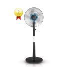 Вентилатор на стойка Rohnson R-8600 Silent Breezer, 40 см, Тиха работа, Таймър, 26 скорости, Черен, (16732)