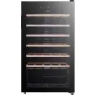 Виноохладител Tesla RW092M, 93 Л, Енергиен клас G, LED осветление, Дървени рафтове, Черен, (11537)