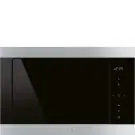 Микровълнова за вграждане SMEG FMI325X, Серия Classica, 25 литра, Черно стъкло с инокс, (19683)