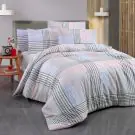 Спален комплект Victoria 121VCT2685, 65% памук, 35% полиестер, 4 части, Плик 200х220см, Чаршаф 220х240 см, 2 калъфки 50х70см, Многоцветен, (20214)