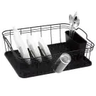 Сушилник за съдове Kinghoff KH 1354, 45 см, Тава за отцеждане, Аксесоар за прибори, Черен, (9999KH1354)