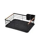 Сушилник за съдове Rosberg R53000N, Подвижна тава, Дървени дръжки, Черен, (35922554)