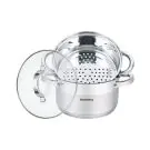 Тенджера за готвене на пара Klausberg KB 7141, 22 см, 4 литра, 4 части, Индукция, Инокс, (35922463)