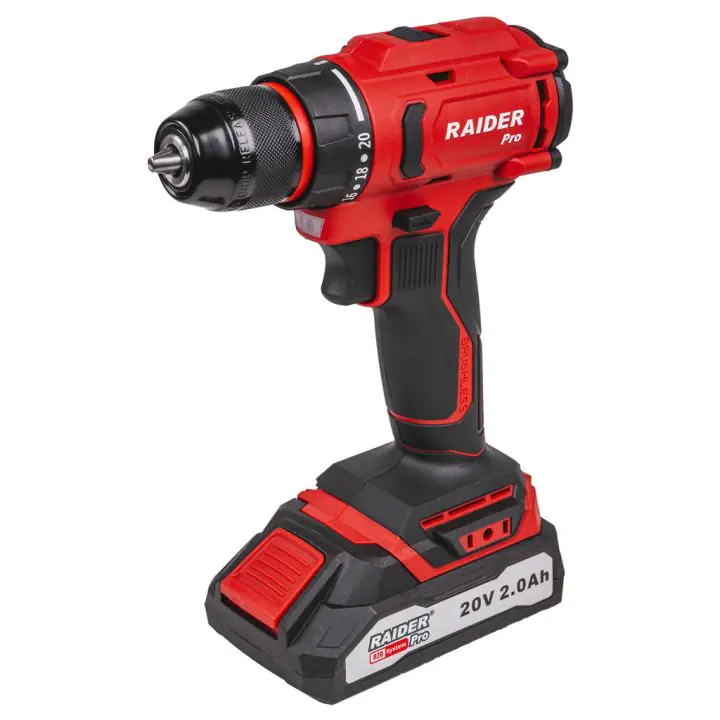 R20 Бормашина безч. 2-ск. 10mm 44Nm 2Ah RAIDER PRO RDP-PBCD20 Set, (35930239)