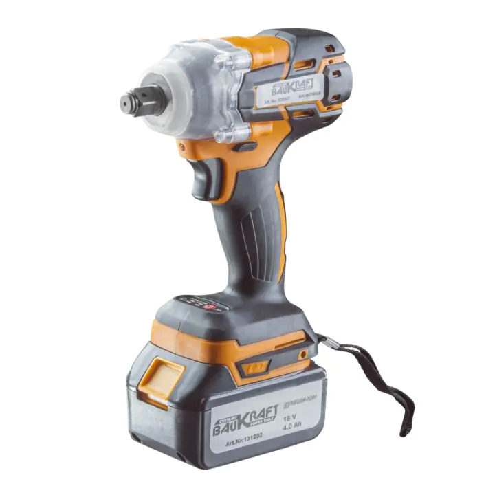 Гайковерт безч. 3-ск. 320Nm 1/2" 18V 4Ah куфар BAUKRAFT BK-BCIW08, (35924404)