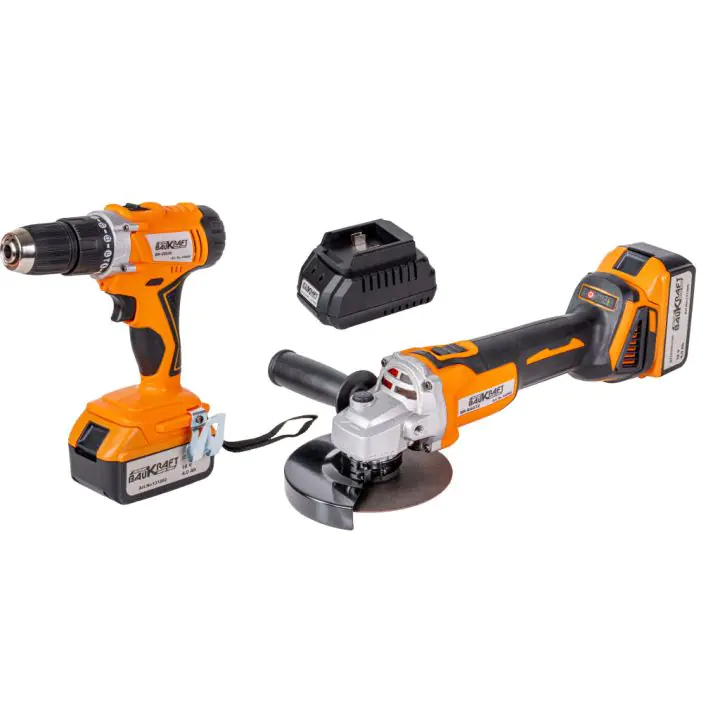 К-т Безч. Ъглошлайф и ударна борм. 18V2x4Ah куфар BAUKRAFT BK-AGCDL2, (35930103)
