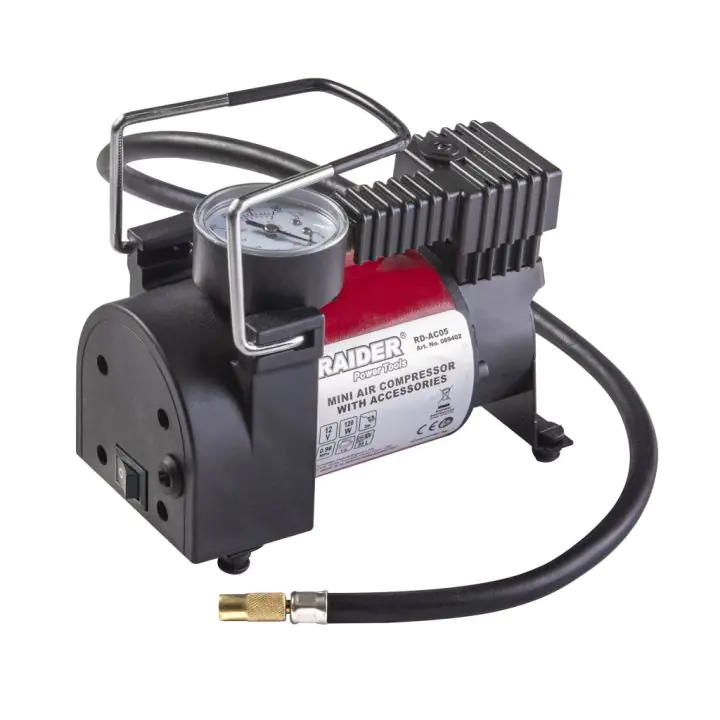 Компресор 12V DC метален 120W 35L/min с аксесоари RAIDER RD-AC05, (35924830)