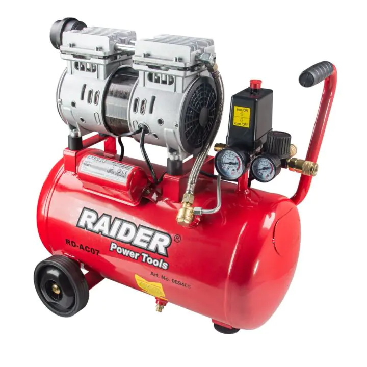 Компресор 24L 0.75kW тих безмаслен RAIDER RD-AC07, (35924832)