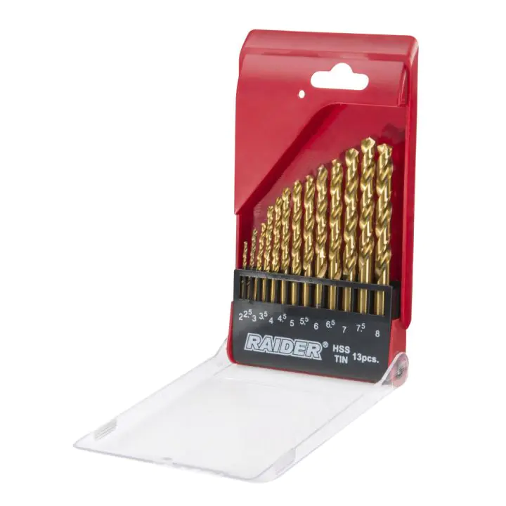 Свредла за метал 13бр. ø2-8mm HSS+TIN к-т, (35925320)