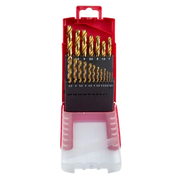 Свредла за метал 19бр. ø1-10mm HSS+TIN к-т, (35925321)