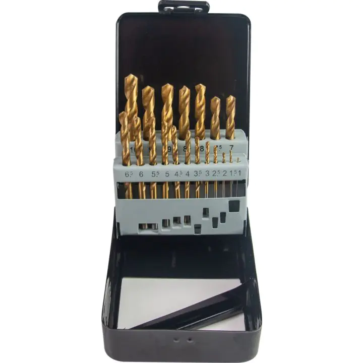 Свредла за метал 19бр ø1.0-10mm HSS + TIN к-т GADGET, (35925517)