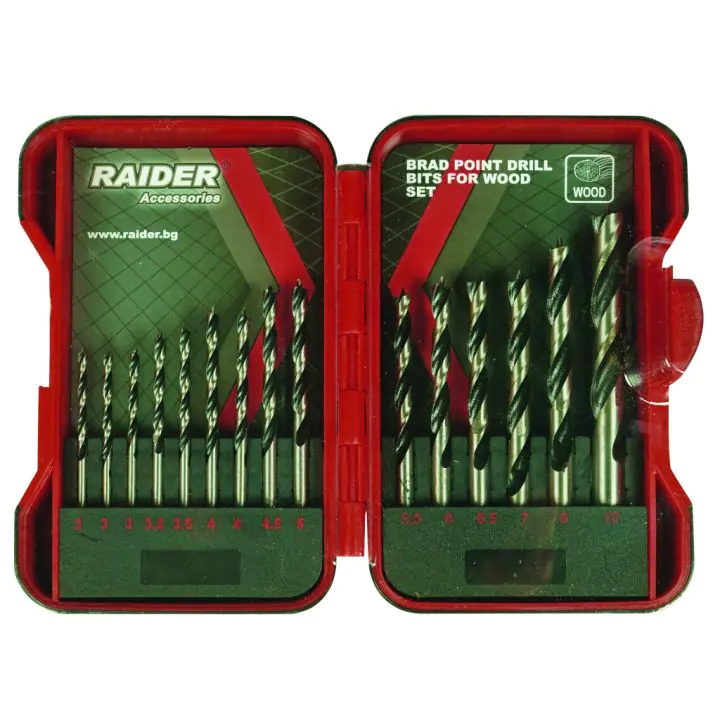 Свредла за дърво 15бр. ø3-10mm к-т, (35925630)