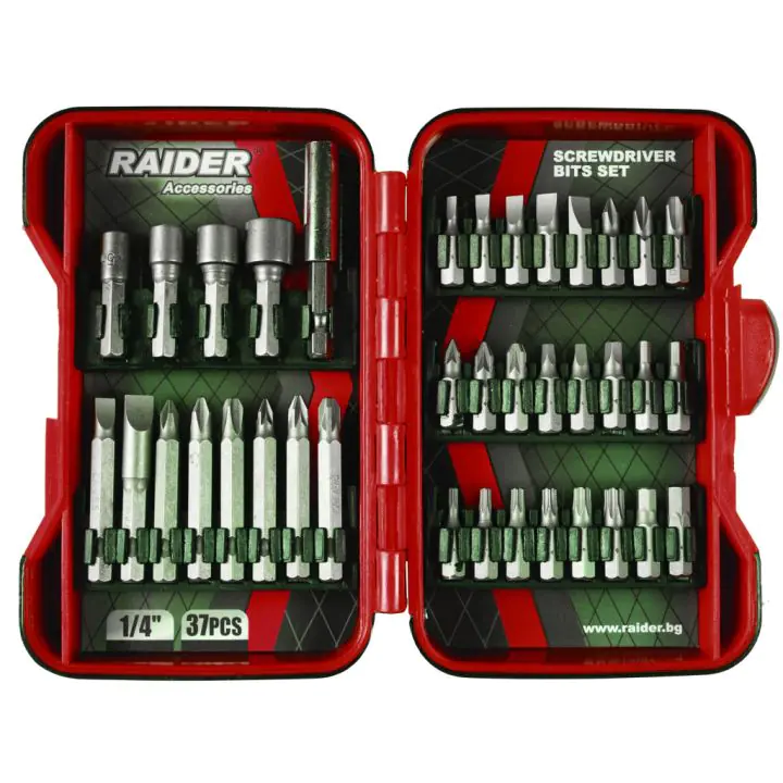 Накрайници 1/4" 37 бр. к-т RAIDER, (35925632)