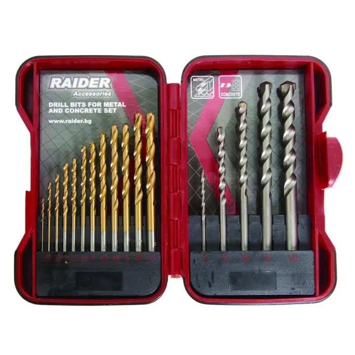 Свредла за метал и бетон 17бр. ø1.5-10mm к-т, (35925635)