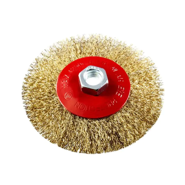 Четка телена за ъглошлайф конусна месинг Ø115mm M14, (35929550)
