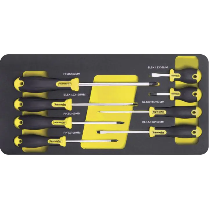 Отвертки прави и кръстати к-т 8бр CR-V Topmaster Professional, (35930398)