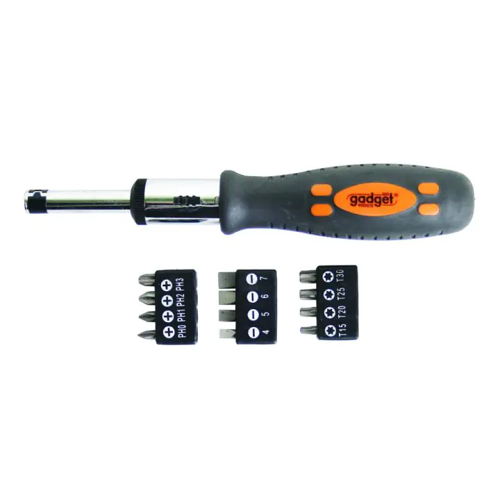 Отвертка-тресчотка с накрайници к-т 13 части GADGET, (35926216)