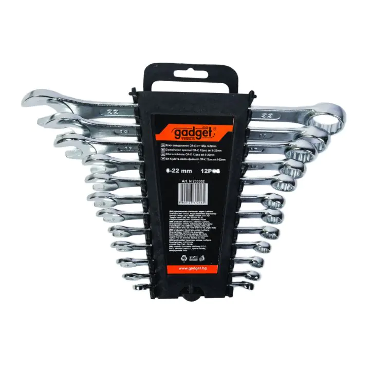 Ключ звездогаечен CR-V к-т 12бр. 6-22mm на стойка GADGET, (35926450)
