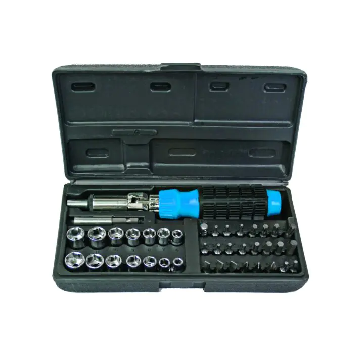 Отвертка-тресчотка с накр. и вложки к-т 40 части Basic Skillco, (35927416)