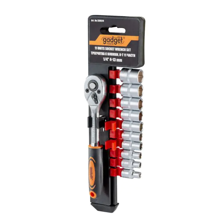 Тресчотка с вложки к-т 11 части 1/4" 4-13mm GADGET, (35927438)