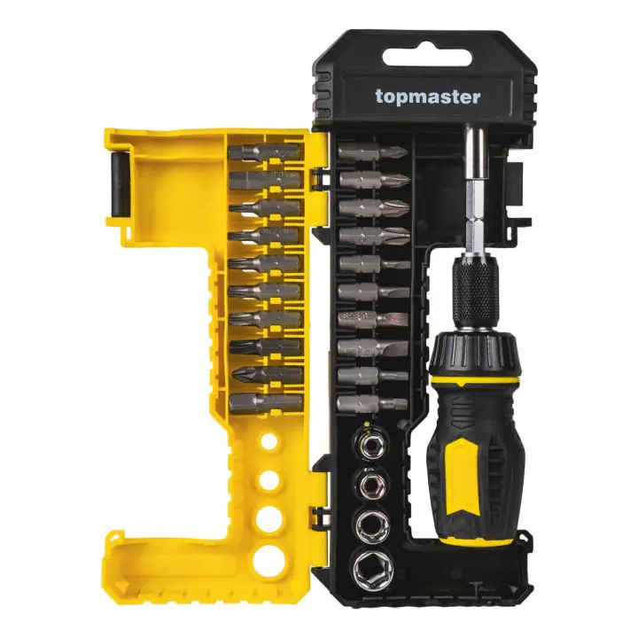 Комплект битове с тресчотна отвертка, 25 части ТМР, (35930176)