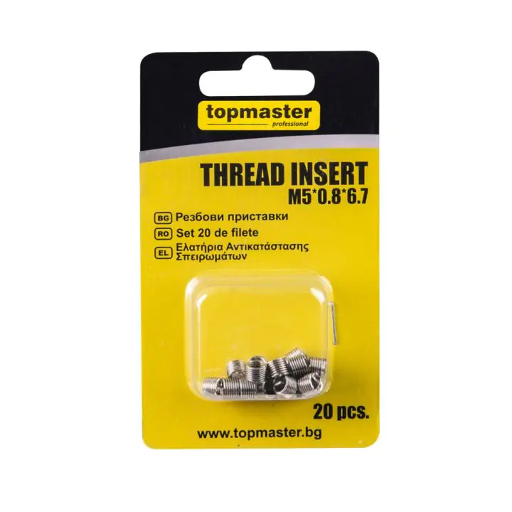 Резбови приставки M5*0.8*6.7, 20бр. Topmaster Professional, (35929649)