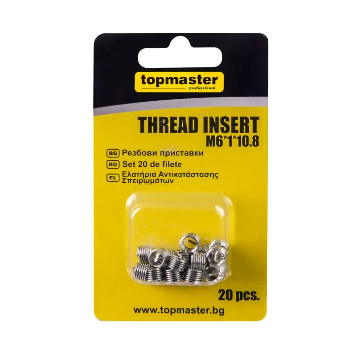 Резбови приставки M6*1*10.8, 20бр. Topmaster Professional, (35929650)